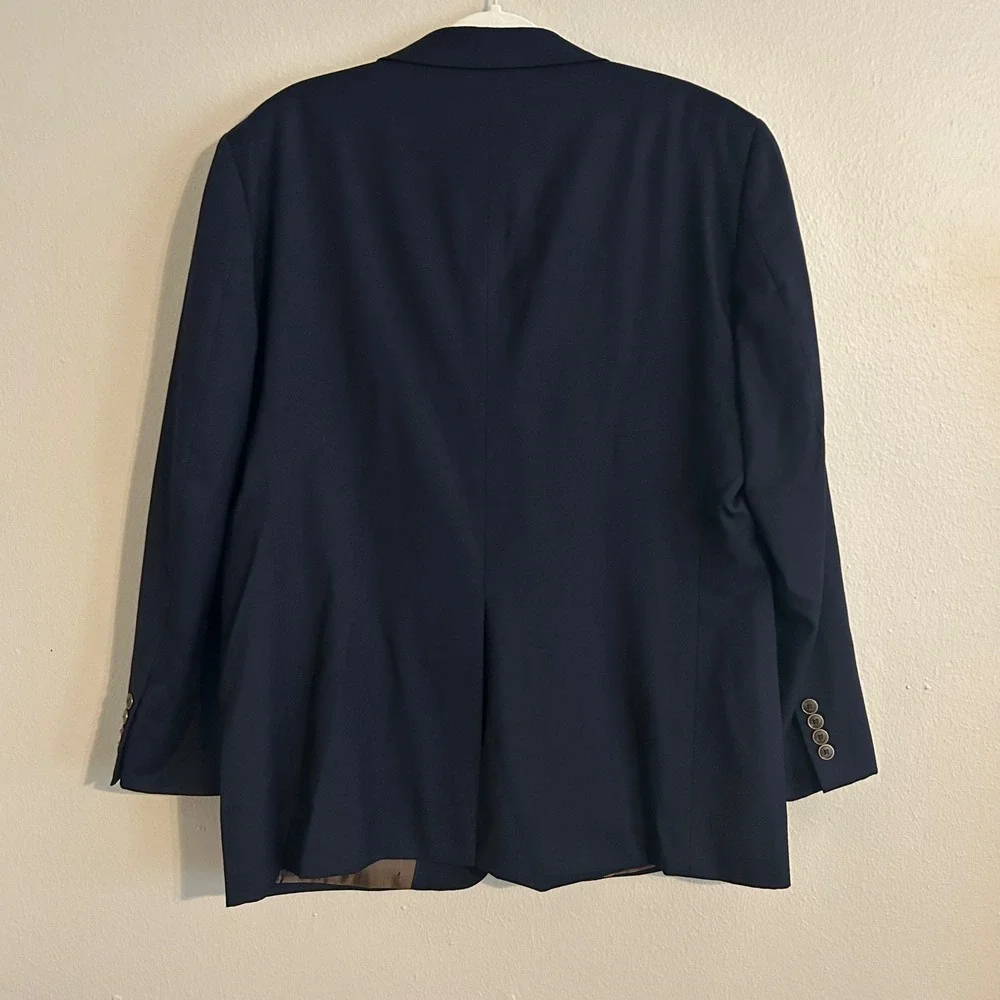Joseph & Feiss Mens Blazer 42R Navy Blue 100%‎ Wool Gold Collection Sport Coat